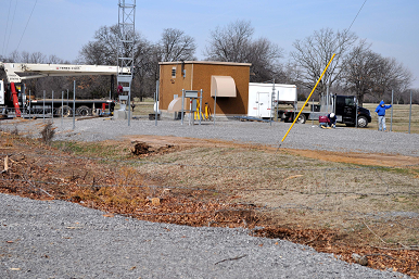 Base of Yonkers Tower Being Erected