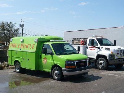 Green Fire and Rescue Vehicle